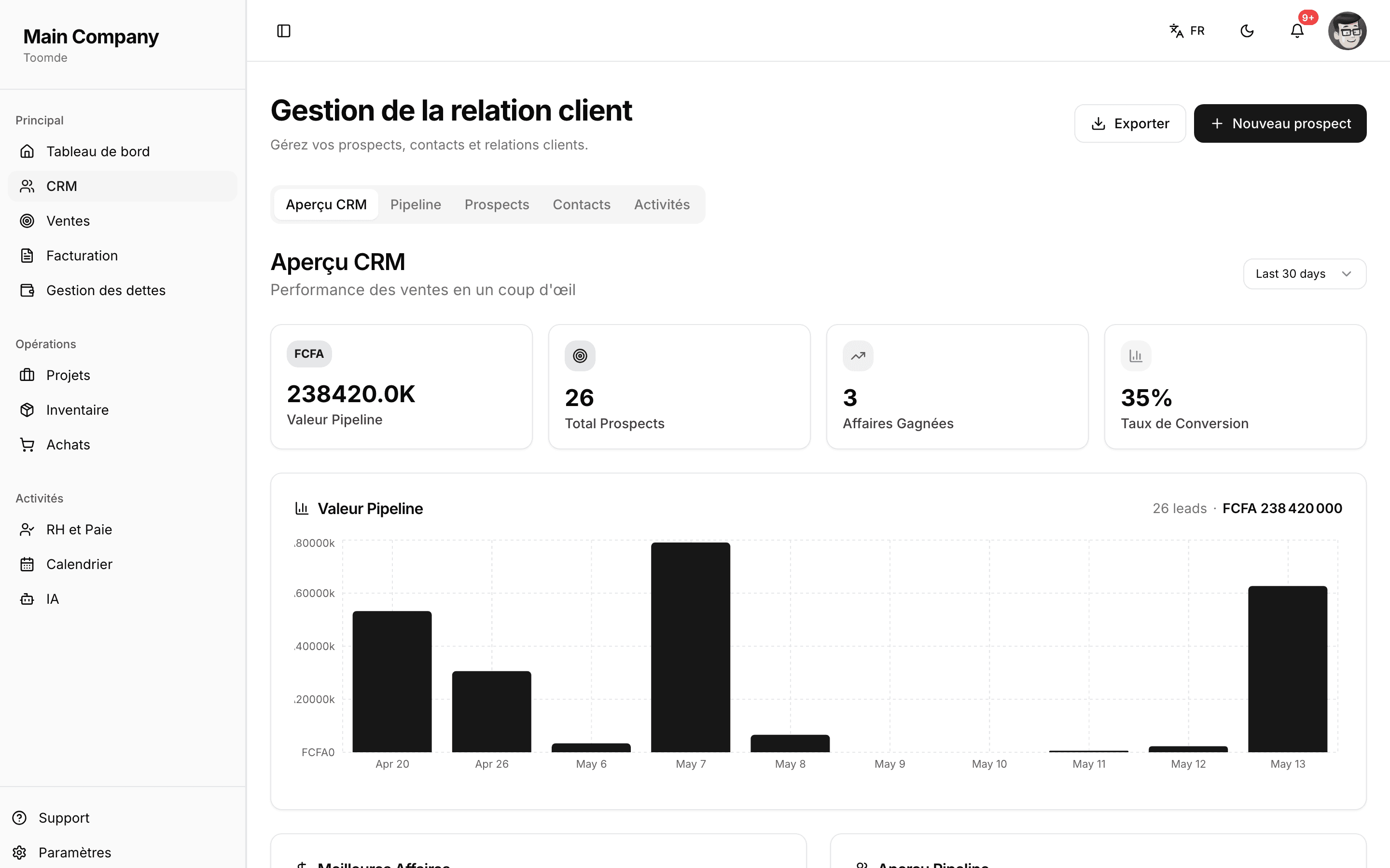 CRM in Toomde